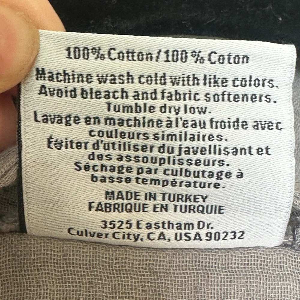 PARACHUTE Cloud Turkish Cotton Waffle Knit Belted Gauzy Unisex Grey Robe,Medium